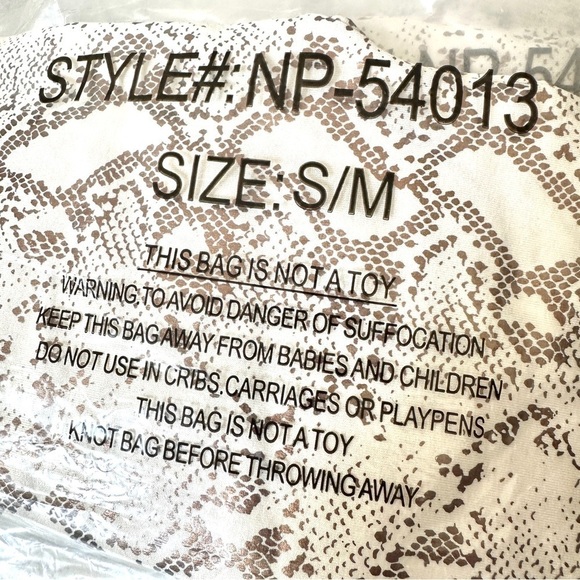 Snakeskin Print Fleece Lined Mocha Tan Zenana Leggings S/M - Picture 6 of 6